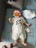 童泰（TONGTAI）婴儿短袖连体衣夏季薄款衣服宝宝外出哈衣爬服提花黄色80cm 实拍图