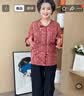 弥美乐中老年女装夏装套装奶奶装2025新款妈妈装60-80岁老年人衣服中袖 红色花冰丝两件套 3XL 适合115-130斤 实拍图