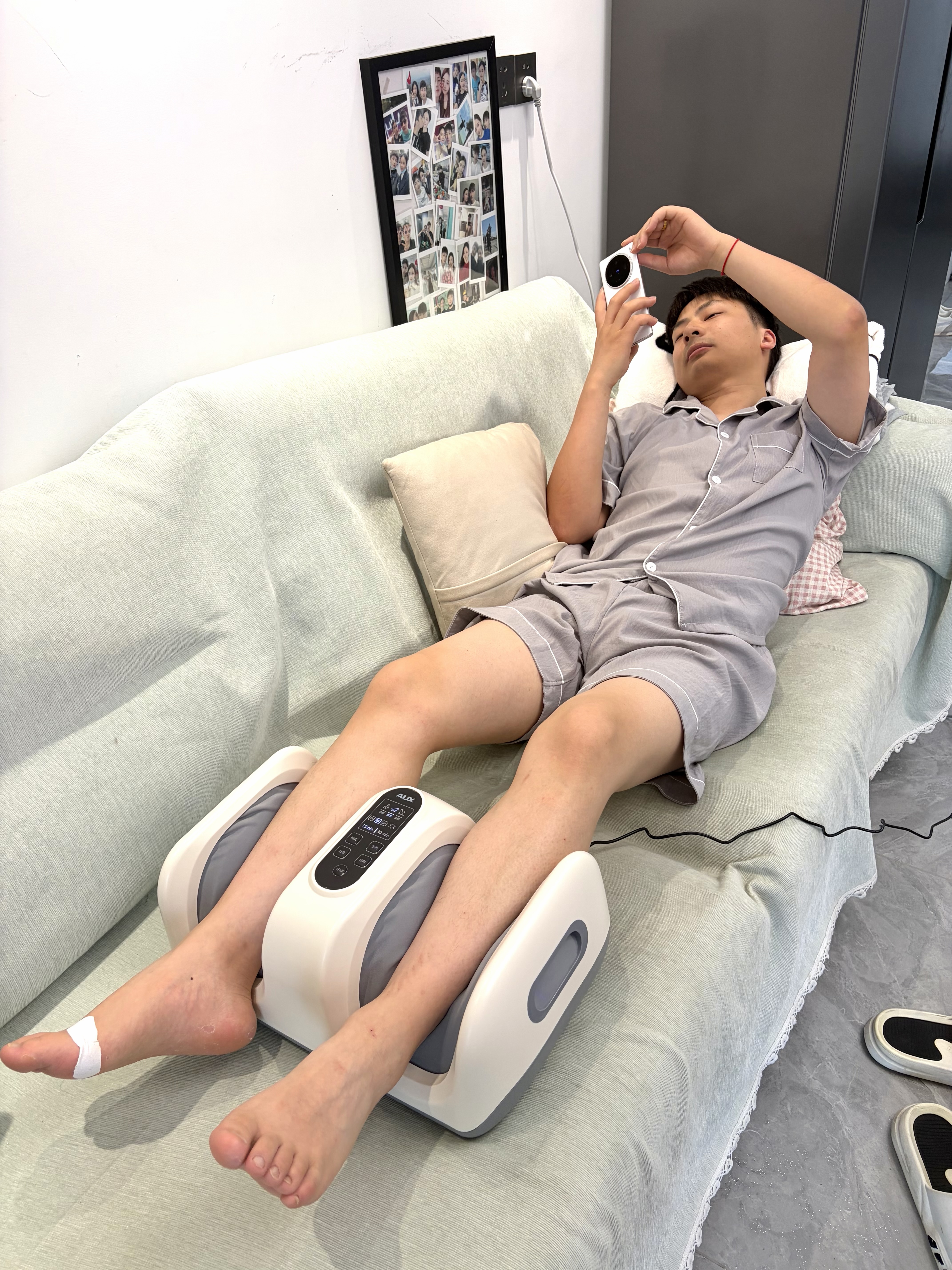 奥克斯（AUX）足疗机腿部按摩仪腿部按摩器全自动揉捏大腿小腿热敷七夕情人节礼物送男女友实用送爸妈长辈 6D双边夹捏+三段式足弓滚揉+恒温热敷+隐藏式脚撑 顶配TOP【升级全铜高扭力机芯】加质不加价 实拍图