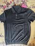 布先生佟大为同款翻领纯色针织男士t恤夏凉感透气短袖衫 钢琴黑 M (170) 实拍图