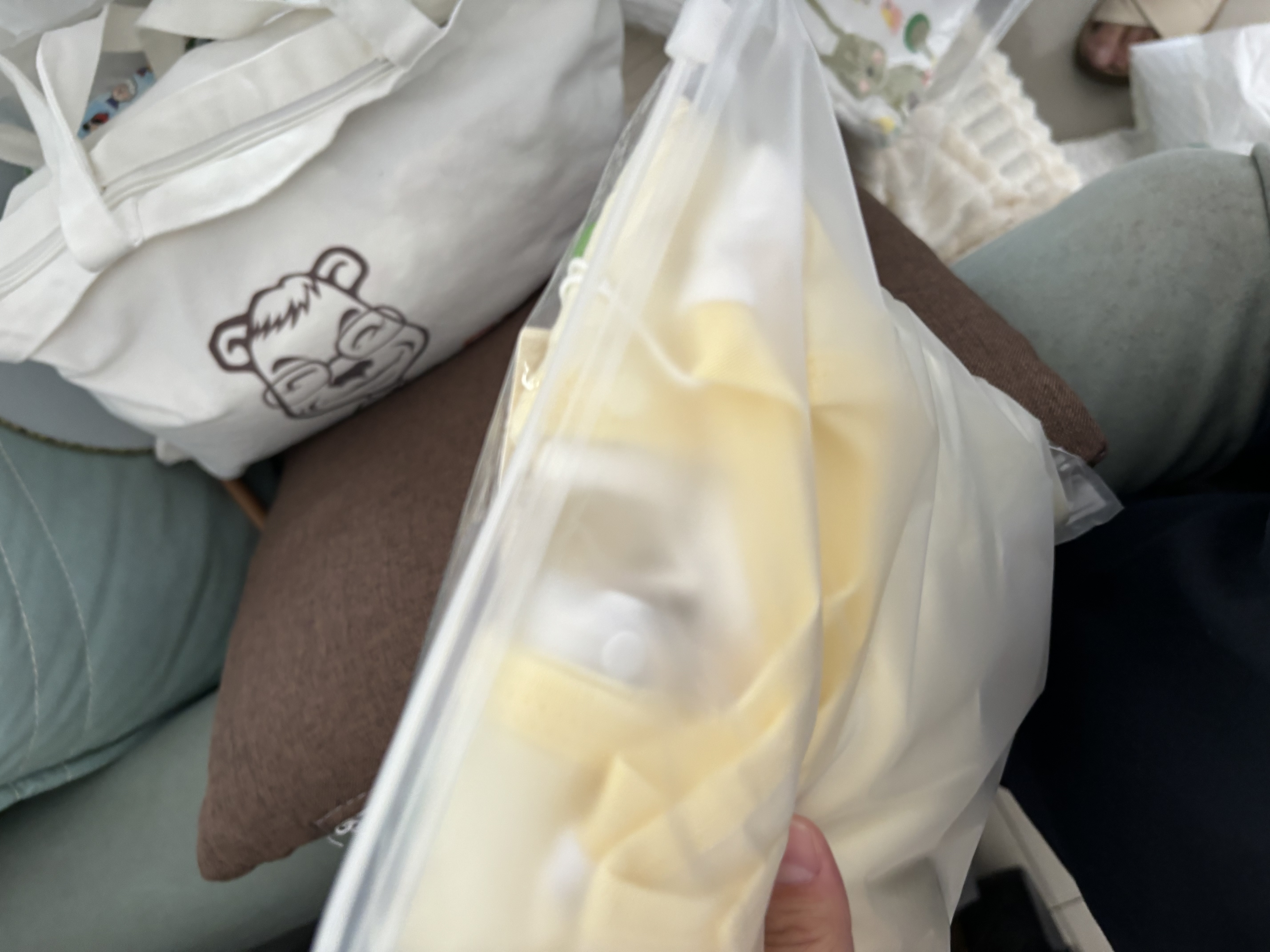 全棉时代婴儿衣服新生儿连体衣双面柔感宝宝护肚包屁衣7A抗菌针织秋季童装 实拍图