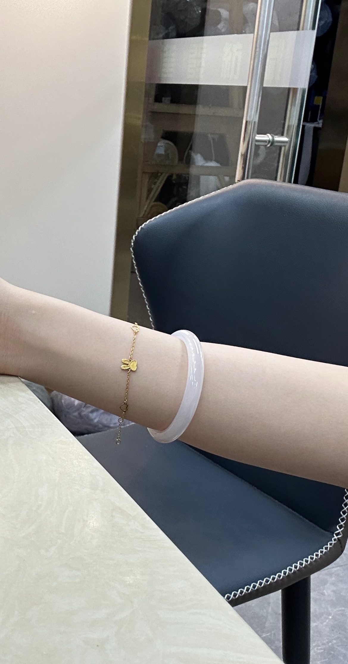 周大生【生日礼物】白月光叮当镯玉髓手镯女水晶玛瑙细条镯送妈妈送女友 #58圈口 实拍图
