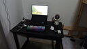 馨美凯电脑桌台式家用简易书桌办公桌简约现代工作台租房卧室学习写字桌 【单桌1.6cm厚桌面】黑架+碳纤色 长100cm*宽60cm*高74cm 实拍图