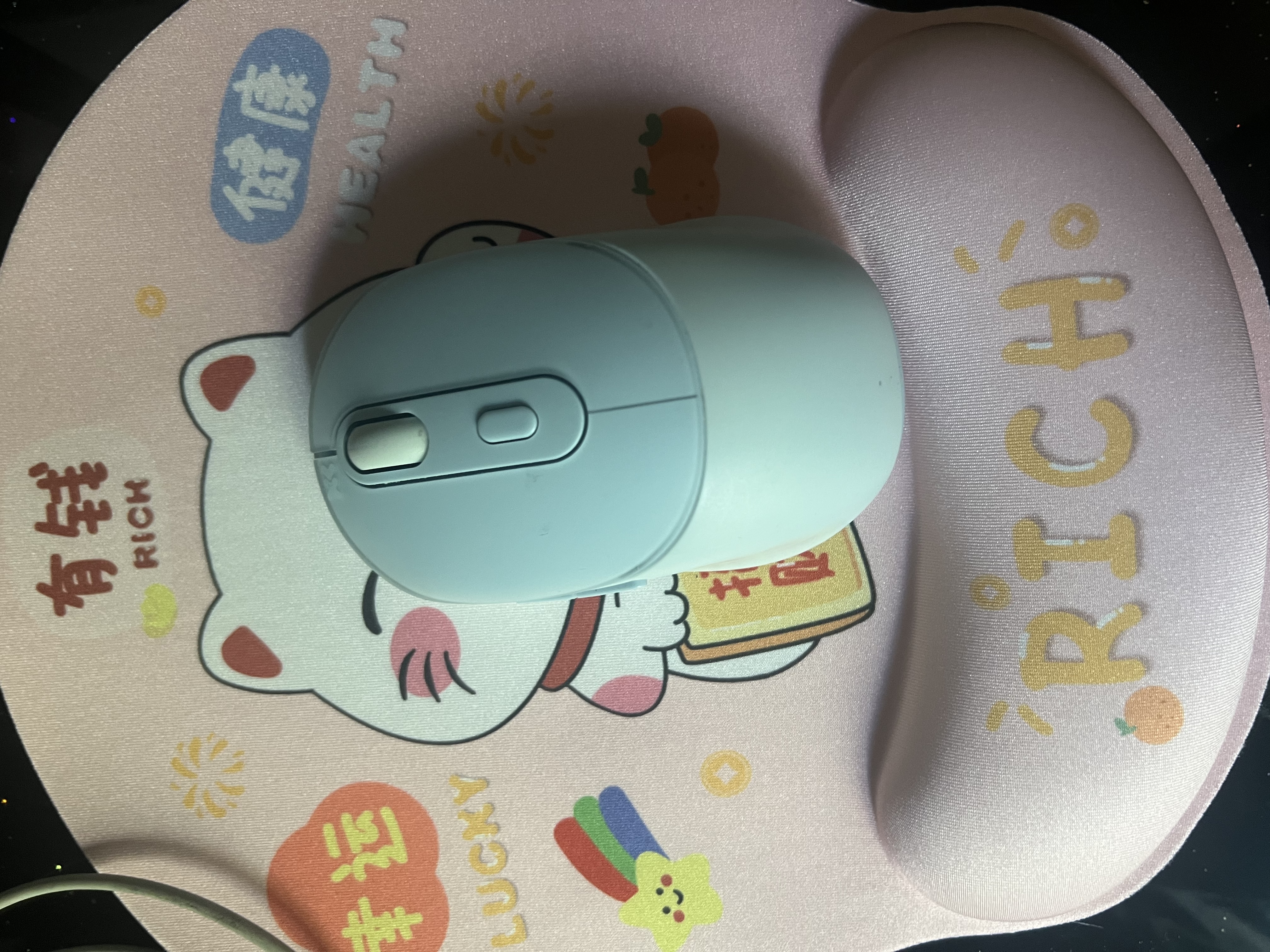宜适酷（EXCO）有钱喵鼠标垫护腕大号手腕垫 记忆棉腕托垫手笔记本电脑办公游戏加厚大尺寸男女生枕 0061 实拍图