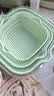 WELLMEET洗菜盆沥水篮食品级厨房滤水神器新款家用塑料菜篮子双层洗水果盘 薄荷绿【大中小3件套】店长推荐 食品级PET/沥水防霉 实拍图