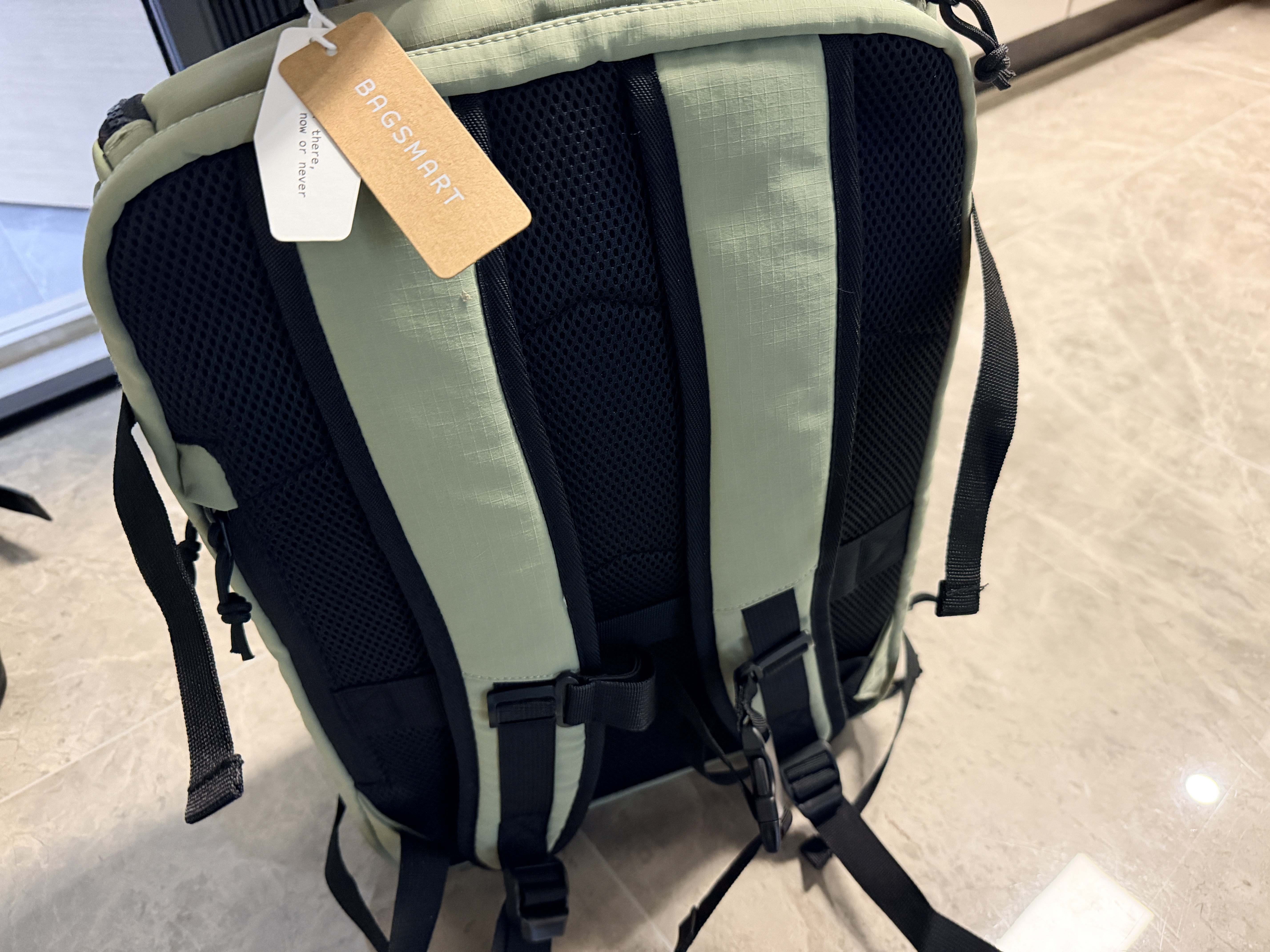 BAGSMART双肩包随行仓背包男士旅行出差通勤商务大容量多功能电脑包书包女 松石绿（标准版 适合1-3天差旅） 实拍图