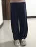 浪莎藏青色天丝亚麻裤女夏季薄款2026新款小个子冰丝棉麻弯刀阔腿裤子 藏青色 【天丝+天然亚麻】 L 【适合116-130斤】 实拍图