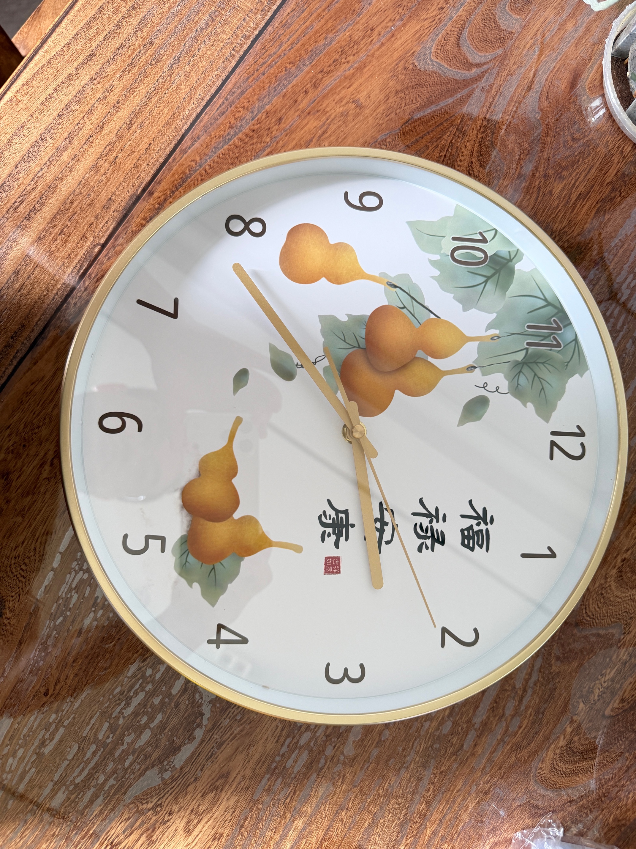 BBA挂钟客厅家用挂钟创意时钟挂墙中式现代装饰石英钟 福禄安康30cm 实拍图
