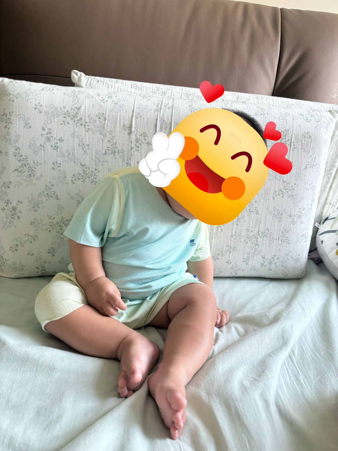 babycare宝宝自然凉选爬服春夏连体衣包屁衣新生婴儿衣服  薄荷种子90cm 实拍图