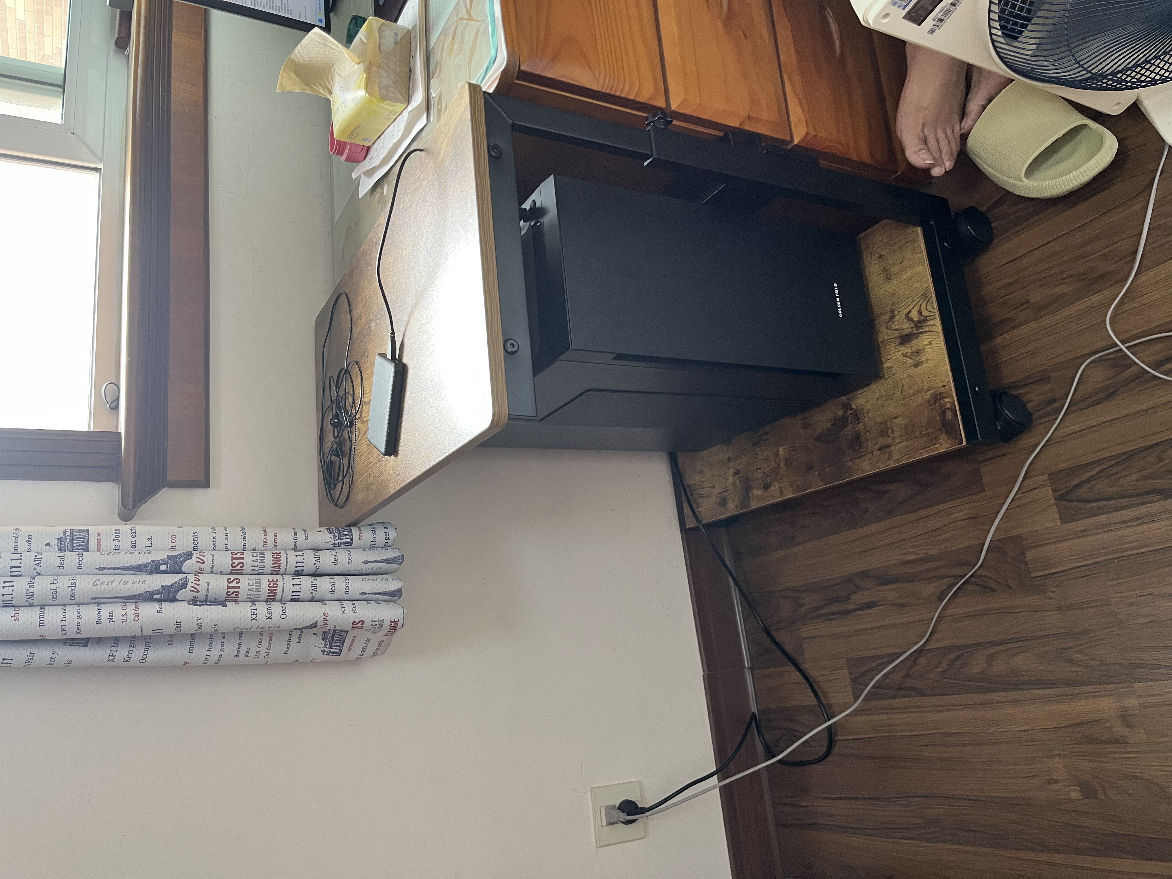 赛途移动主机架电脑主机托架打印机台式机箱置物架仿古木色 实拍图