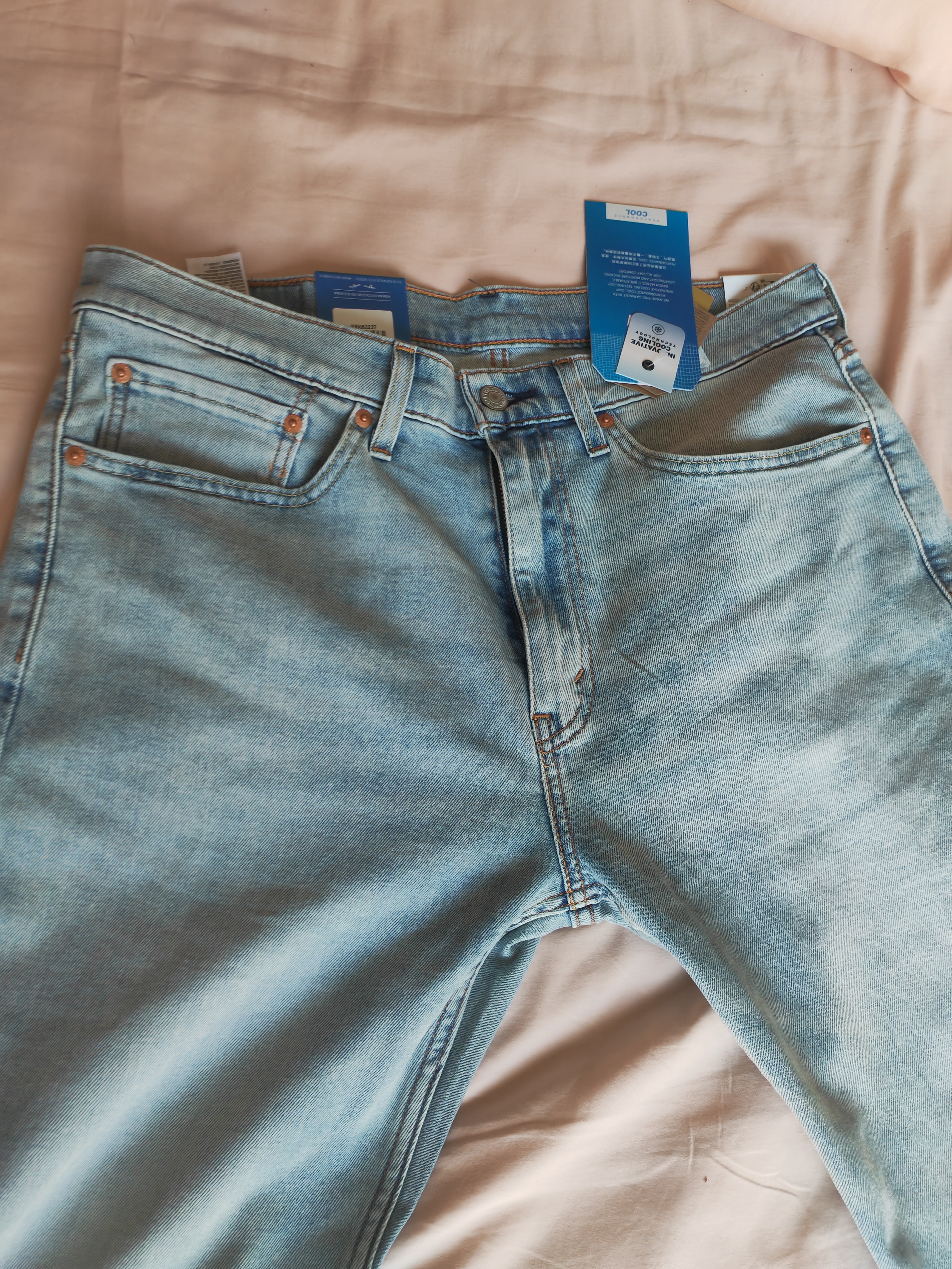 Levi's李维斯冰酷系列26年春夏新款牛仔裤男直筒凉感防晒夏薄款505裤子 浅蓝色 34 (32) 实拍图