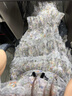 LULUALWAYS【商场同款】25夏季新款法式气质网纱拼接蛋糕连衣裙女 灰色 S 晒单实拍图