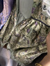 LULUALWAYS华服系列-窈窕淑女25夏季新款法式复古公主露肩连衣裙 绿色 M 实拍图
