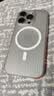 猩球卫士高级感防指纹适用Apple/苹果iPhone16Pro磁吸瓦楞手机壳超薄行李箱条纹保护套磨砂MagSafe外壳橙 实拍图