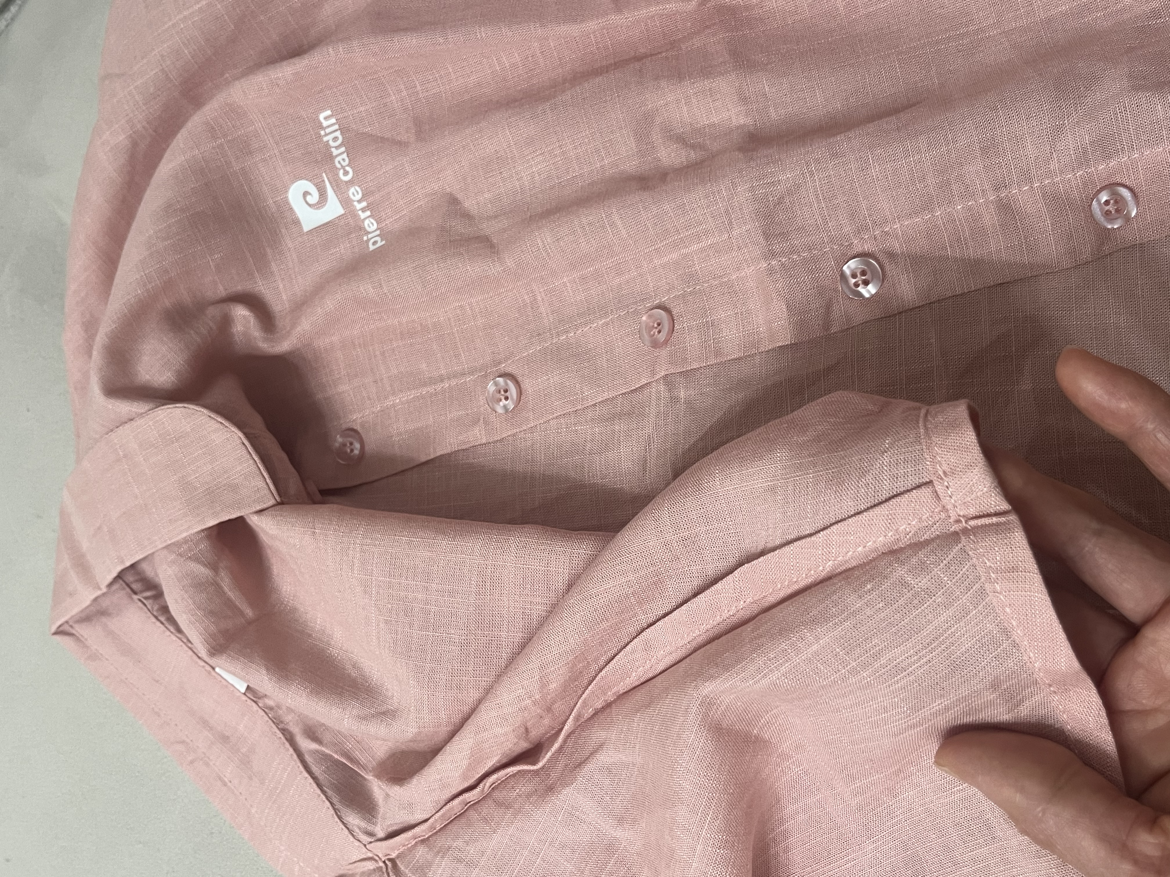 皮尔卡丹（pierre cardin）棉麻衬衫女士2026夏季新款时尚洋气宽松显瘦透气无袖休闲百搭衬衣 藕粉色 M 推荐110斤内穿 实拍图