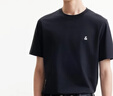 杰克·琼斯（JACK&JONES）26年男装四季打底T恤男士凉感透气多色情侣款短袖t恤水洗不易走形 E43黑色 第二批 XL 185 实拍图