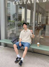 Dickies美式高端潮流亚麻短袖衬衫夏季男装冰丝宽松痞帅翻领半袖t恤外套 米白色 【国际大牌】 L 晒单实拍图