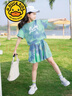G.duck品牌童装女童套装夏季套裙儿童夏装短袖T恤半身裙子两件套中大童 粉色 130 实拍图
