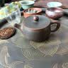钦州坭兴陶茶壶宽口汉瓦壶广西全手工石瓢壶紫陶功夫茶具套装送礼 深古铜色 200ml 实拍图