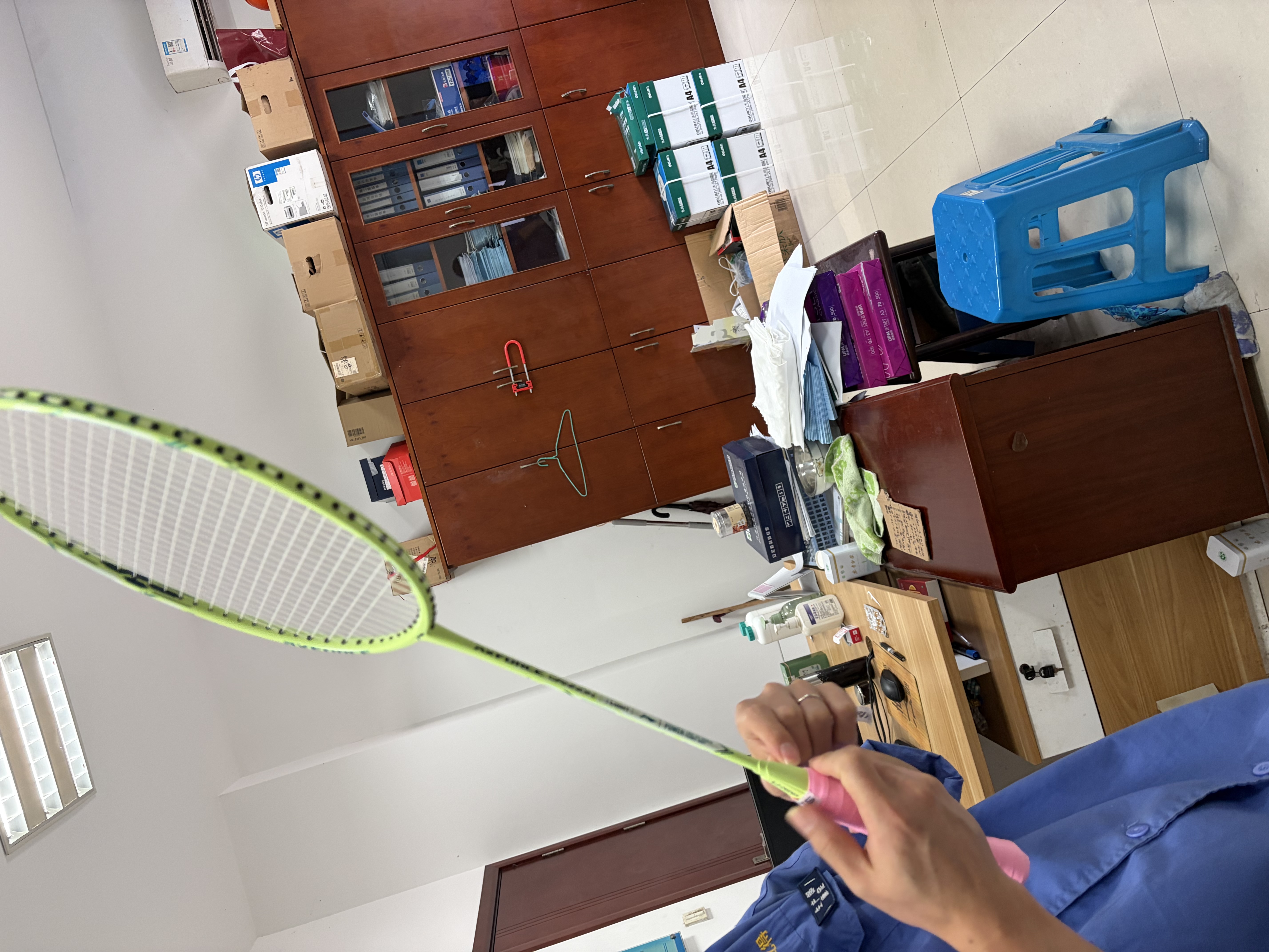 李宁（LI-NING）羽毛球拍雷霆小钢炮全碳素进攻型超轻高磅单拍仙果绿4U 已穿线 实拍图