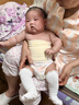 全棉时代宝宝护肚围纯棉婴儿肚兜护肚脐带防着凉2条 白+黄色 17.5x17cm 实拍图