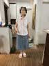 香影牛仔半身裙女2026夏装新款复古中长款裙子修身显瘦高腰直筒裙 牛仔蓝 M 实拍图