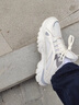 花花公子鞋子男鞋2025秋冬季新款运动鞋百搭休闲跑步厚底老爹鞋男加绒棉鞋 白色 39 实拍图