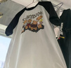 婧麒（JOYNCLEON）孕妇装套装夏薄款宽松插肩袖印花T恤百搭短裤 白色 XL Jtz158115 实拍图