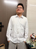 罗蒙（ROMON）纯色商务职业正装男士白衬衫工装外套长袖衬衣男CS108白色2XL 实拍图