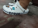 CROCS卡骆驰贝雅卡骆班洞洞鞋轻便耐磨拖鞋一脚蹬休闲鞋|205089 白/深蓝-126（含智必星） 44 (280mm) 实拍图