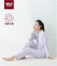 MUJI[自营限定款]女士无侧缝 双层纱织睡衣 纯棉家居服 薰衣草色 XL 实拍图