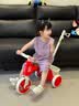 飞鸽儿童玩具三轮车自行车脚踏车宝宝平衡车幼儿小孩溜溜车2-3岁礼物 中国红【灯光音乐+车筐+推把】 实拍图
