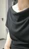 森马（Semir）陈都灵|短袖t恤女26夏短款一字肩荡领收腰氛围感上衣109326100005 实拍图