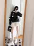 莱尔斯丹（le saunda）品牌厚底小白鞋女秋季2026新款真皮经典板鞋百搭透气运动休闲鞋子 米白色 37 (235mm) 标准码 实拍图