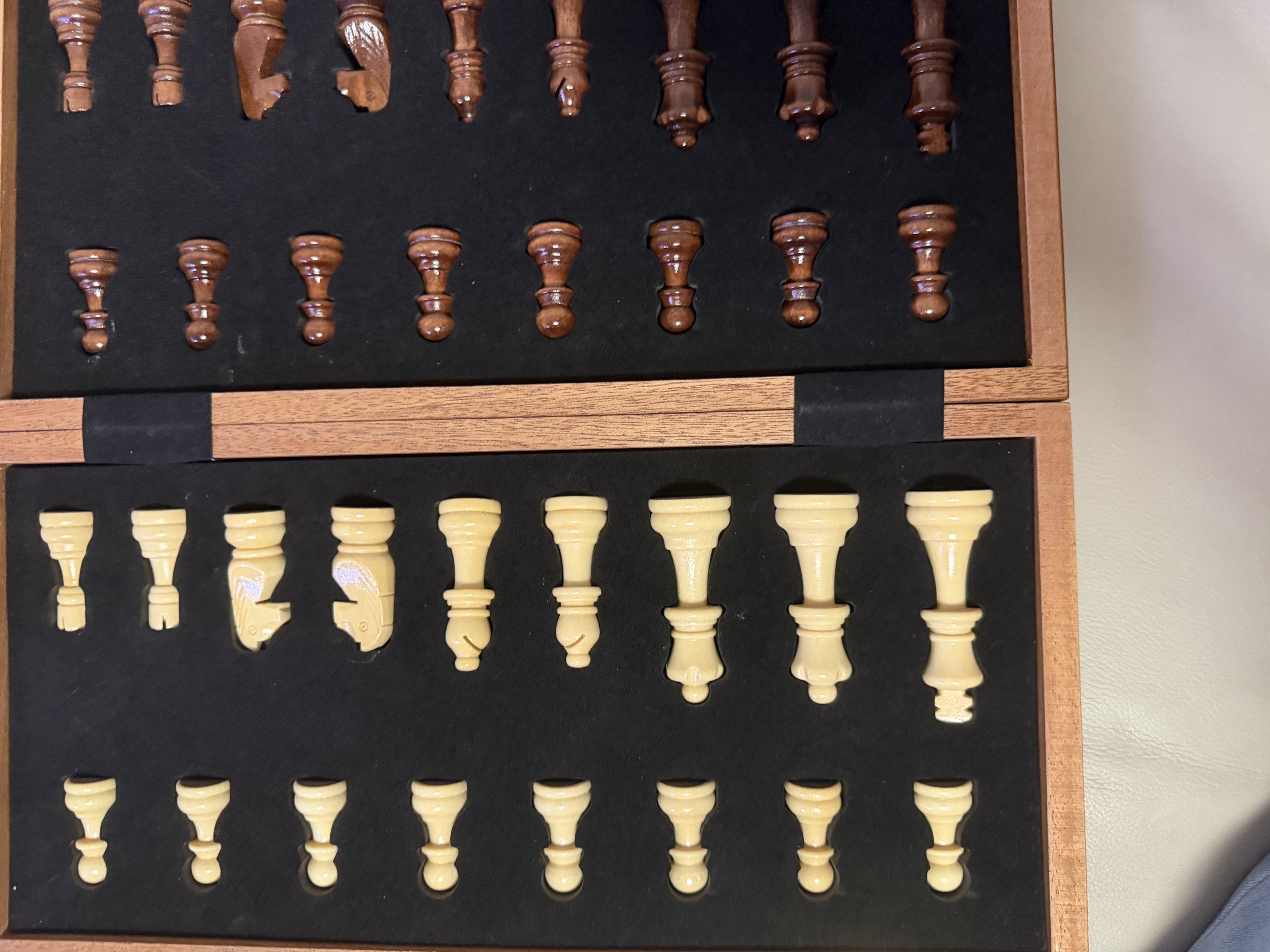 紫湖国际象棋高档胡桃实木棋子大号可折叠实木棋盘套装送皇后2颗专用 实拍图