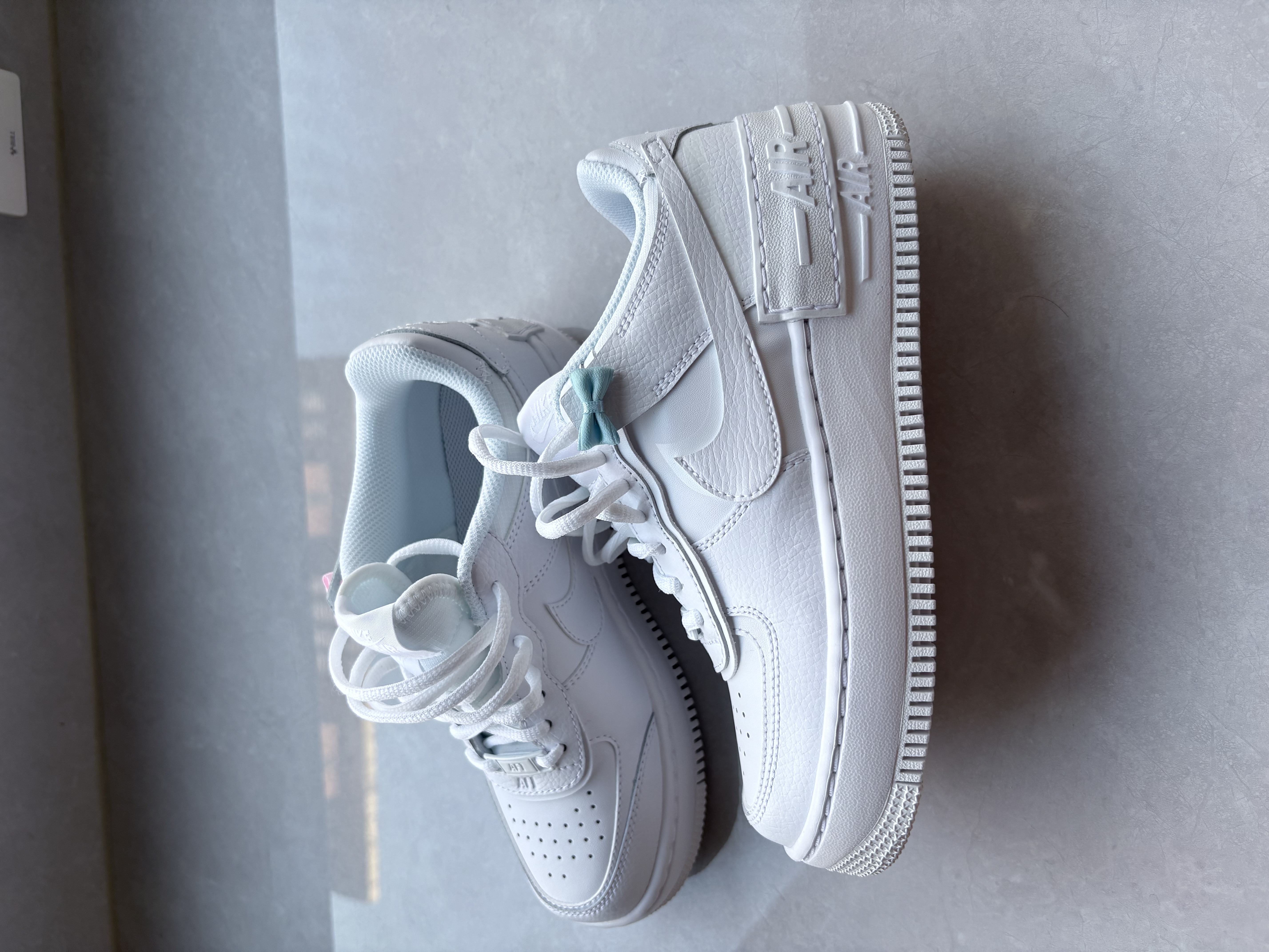 耐克空军一号女运动鞋夏轻盈小白鞋 AIR FORCE 1 SHADOW CI0919 100白色/白色/白色 37.5 实拍图