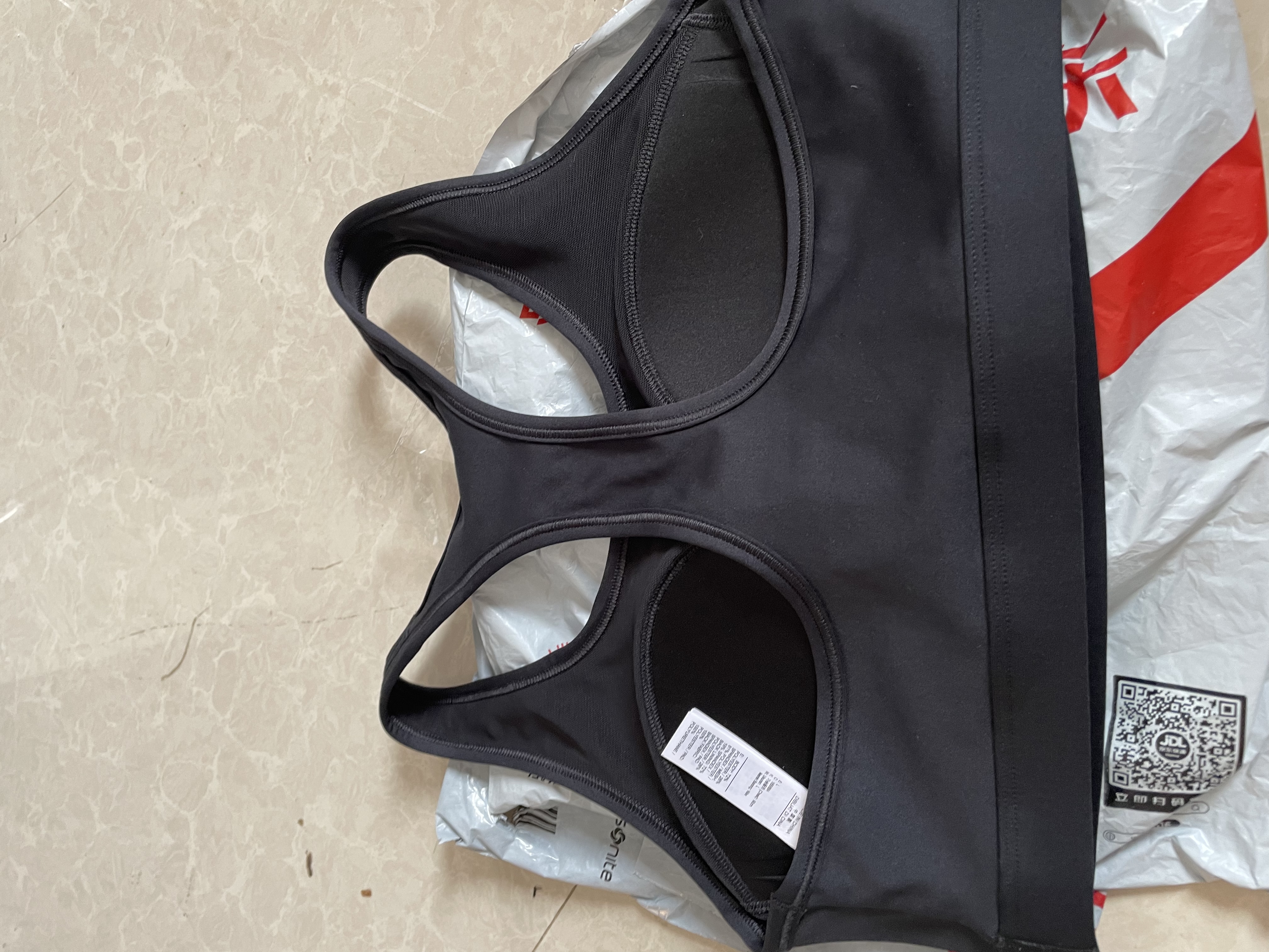 耐克NIKE运动内衣女郑钦文同款中度支撑运动内衣DX6822-010黑L 实拍图