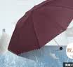 天堂伞 加大雨伞三折 经典商务伞格纹10骨加大雨伞男女 暗紫红 实拍图