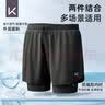 Keep泳裤男防尴尬双层宽松游泳裤泳衣速干沙滩裤装备黑色三件套-1  L 实拍图