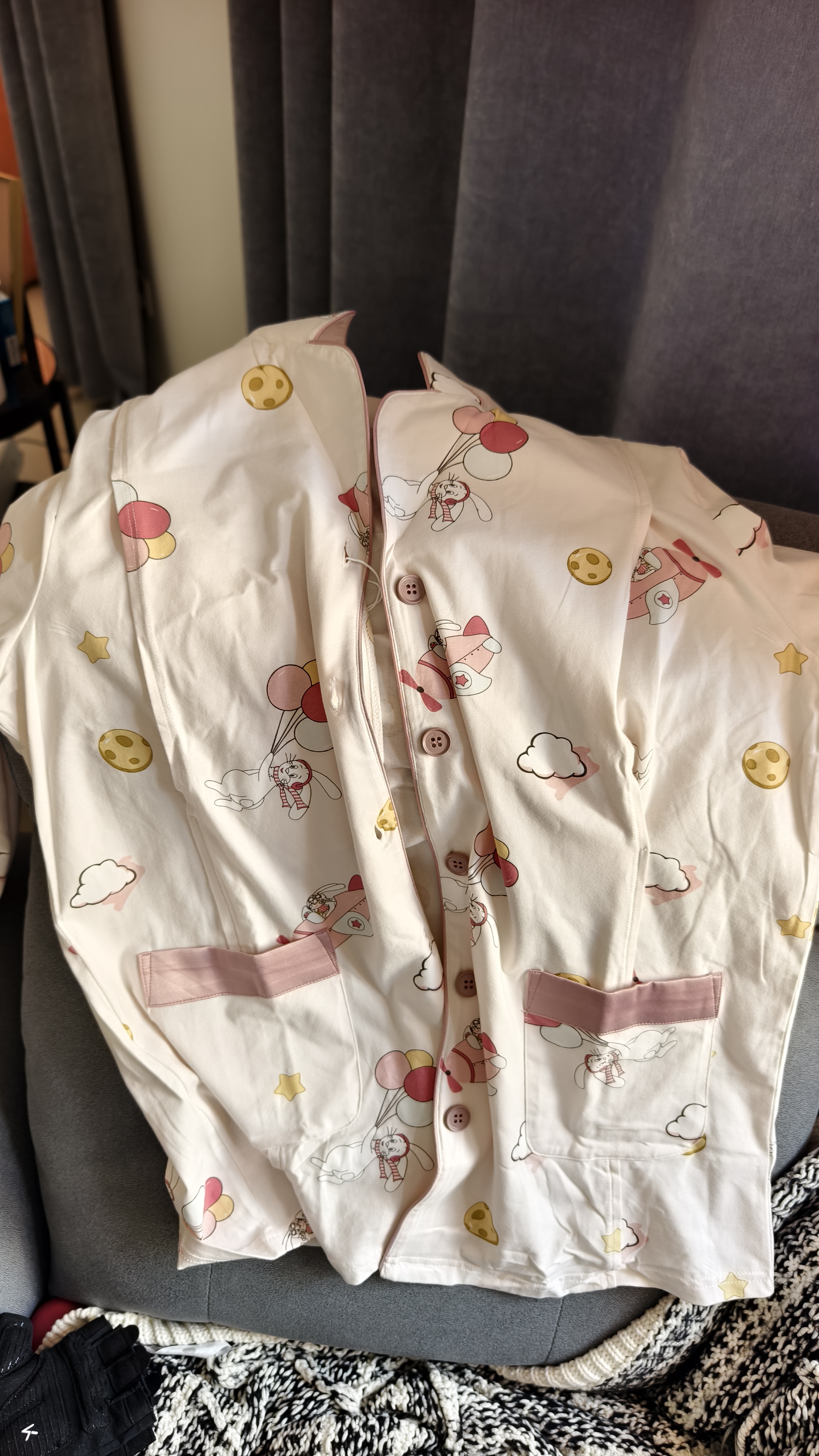 十月结晶月子服产妇春夏季孕妇睡衣产后妈妈哺乳期家居服套装 茉莉兔L码 实拍图