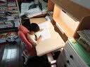光明园迪灯桌一体儿童学习桌小学生书桌套装可升降写字桌课桌椅悦者120pro 悦者120 pro+V7-2T卡其+蓝椅套 实拍图
