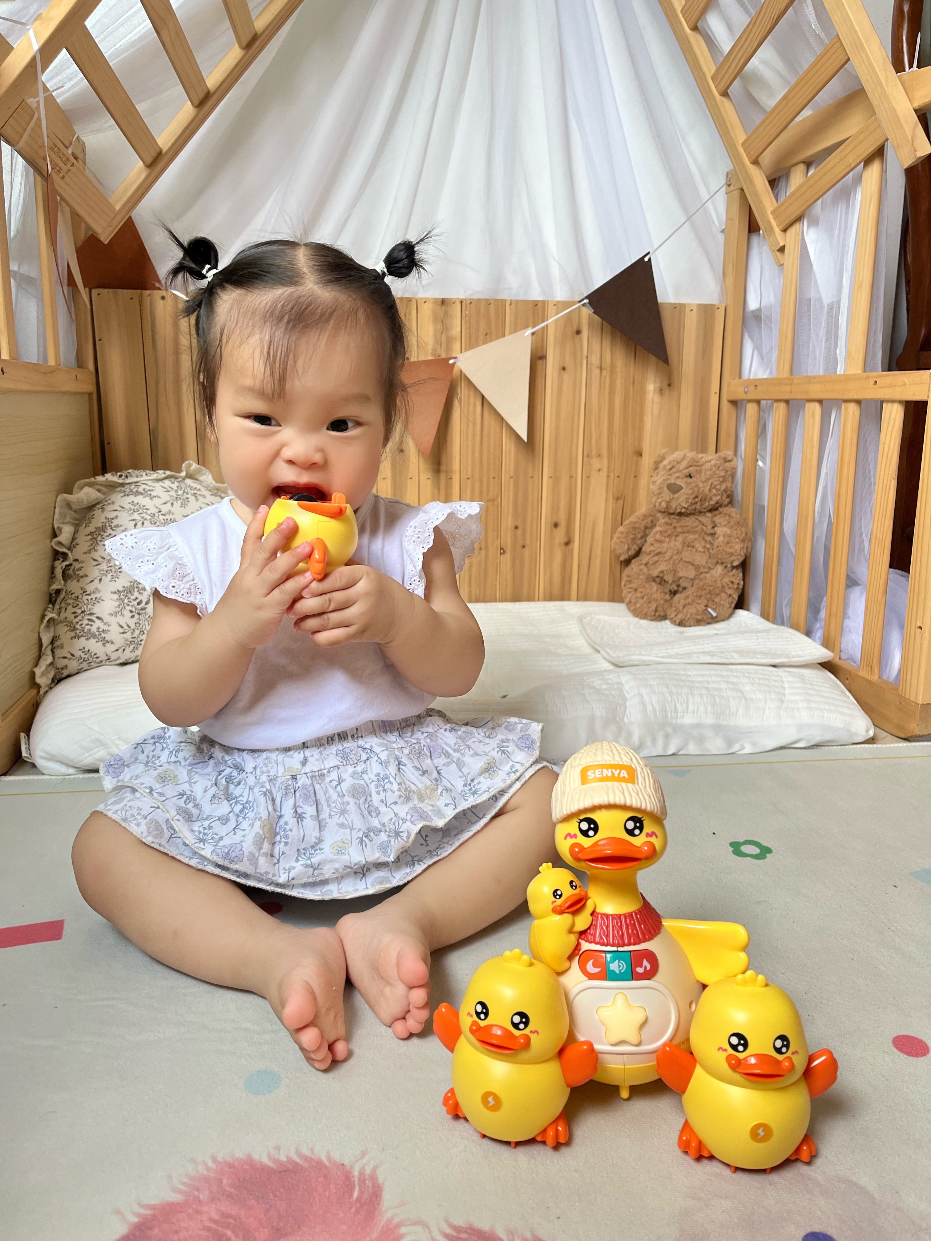 欣格新生婴儿0-1岁早教3个月宝宝电动爬行学爬鸭音乐抬头练习训练玩具 实拍图