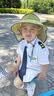 启拓者儿童防晒帽男女孩遮阳帽6-12岁夏季防紫外线太阳帽空顶大帽檐披风 实拍图