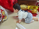 戴维贝拉（DAVE＆BELLA）男童夏装儿童周岁生日礼服套装男孩演出衣服宝宝背带裤 实拍图