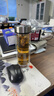 希诺双层玻璃杯男家用商务办公泡茶杯子过滤车载水杯XN-9302 345mL 实拍图