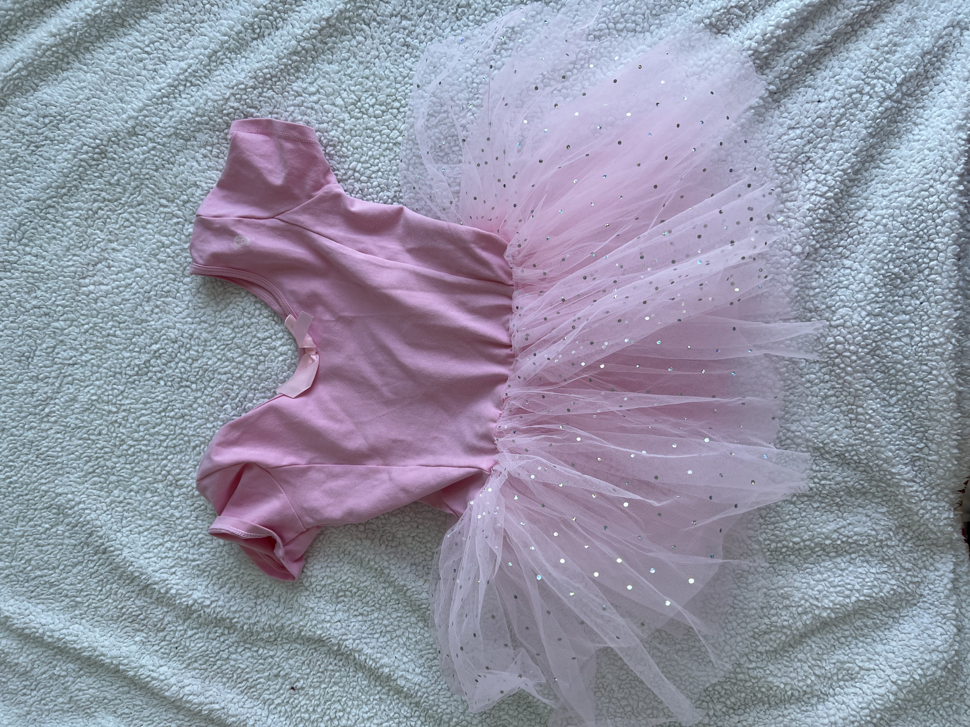 艾舞戈儿童舞蹈服女童夏季中国舞粉色公主蓬蓬纱裙芭蕾连体练功服 130码 实拍图