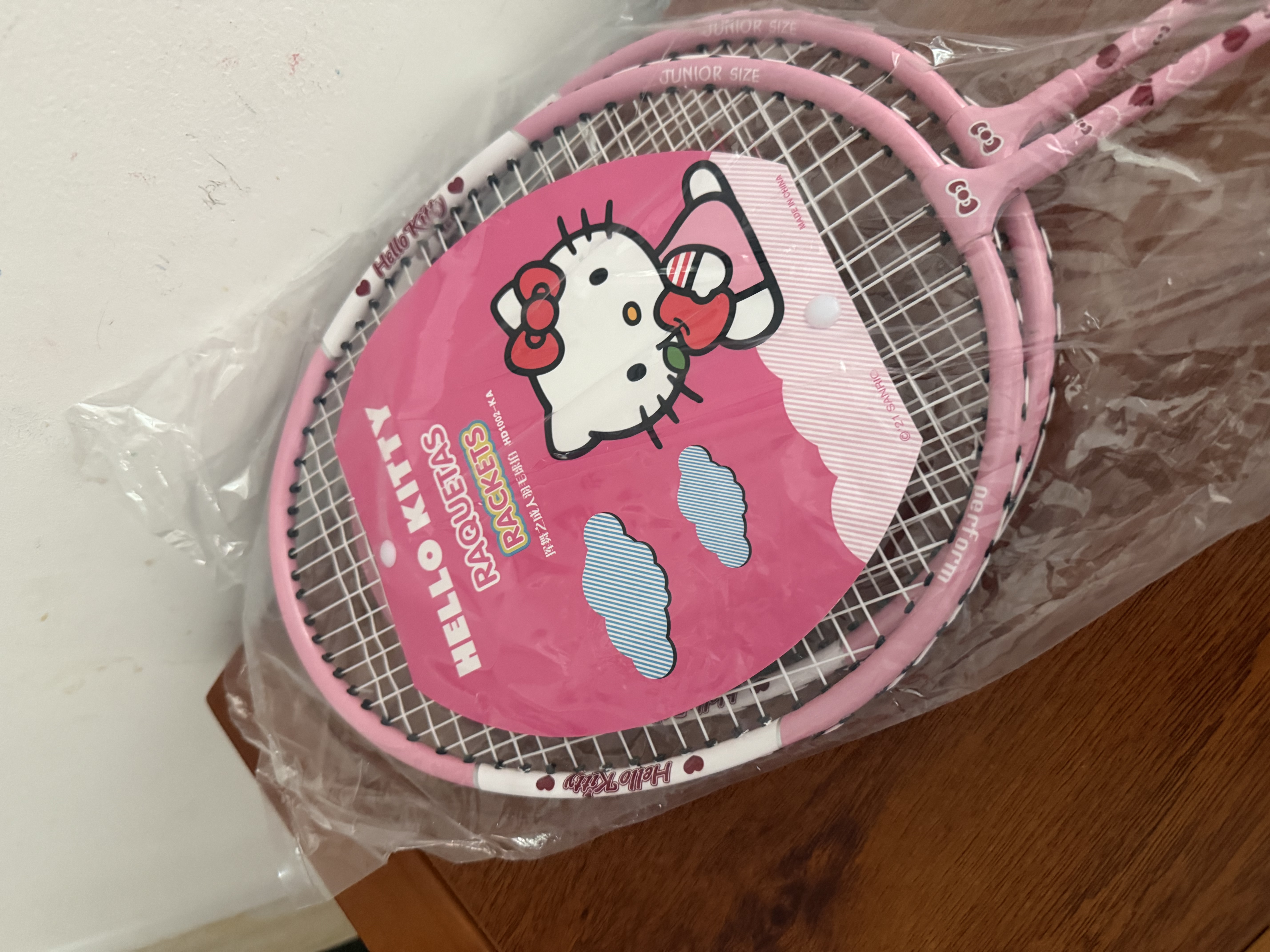 麦斯卡（Mesuca）羽毛球拍Hello Kitty 女生礼物入门训练一对铝合金耐打对拍 实拍图