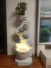 水渡烟云大型落地欧式风车流水喷泉摆件客厅会所公司开业水景礼品加湿器 18018B白色52*45*130CM 实拍图