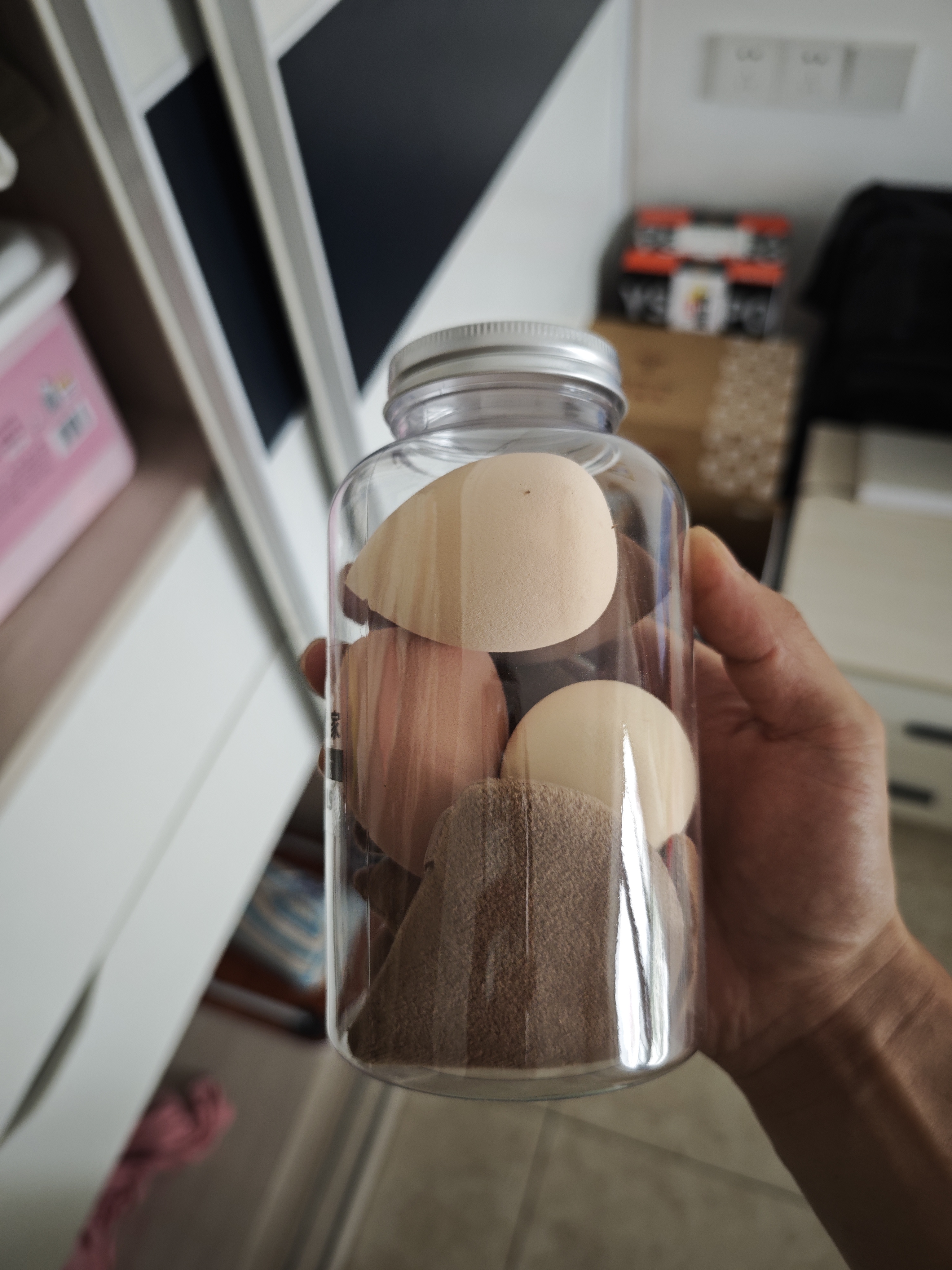 优家（UPLUS）美妆蛋套装14件套罐装植绒粉扑化妆蛋不吃粉化妆粉扑散粉扑蜜粉扑 实拍图