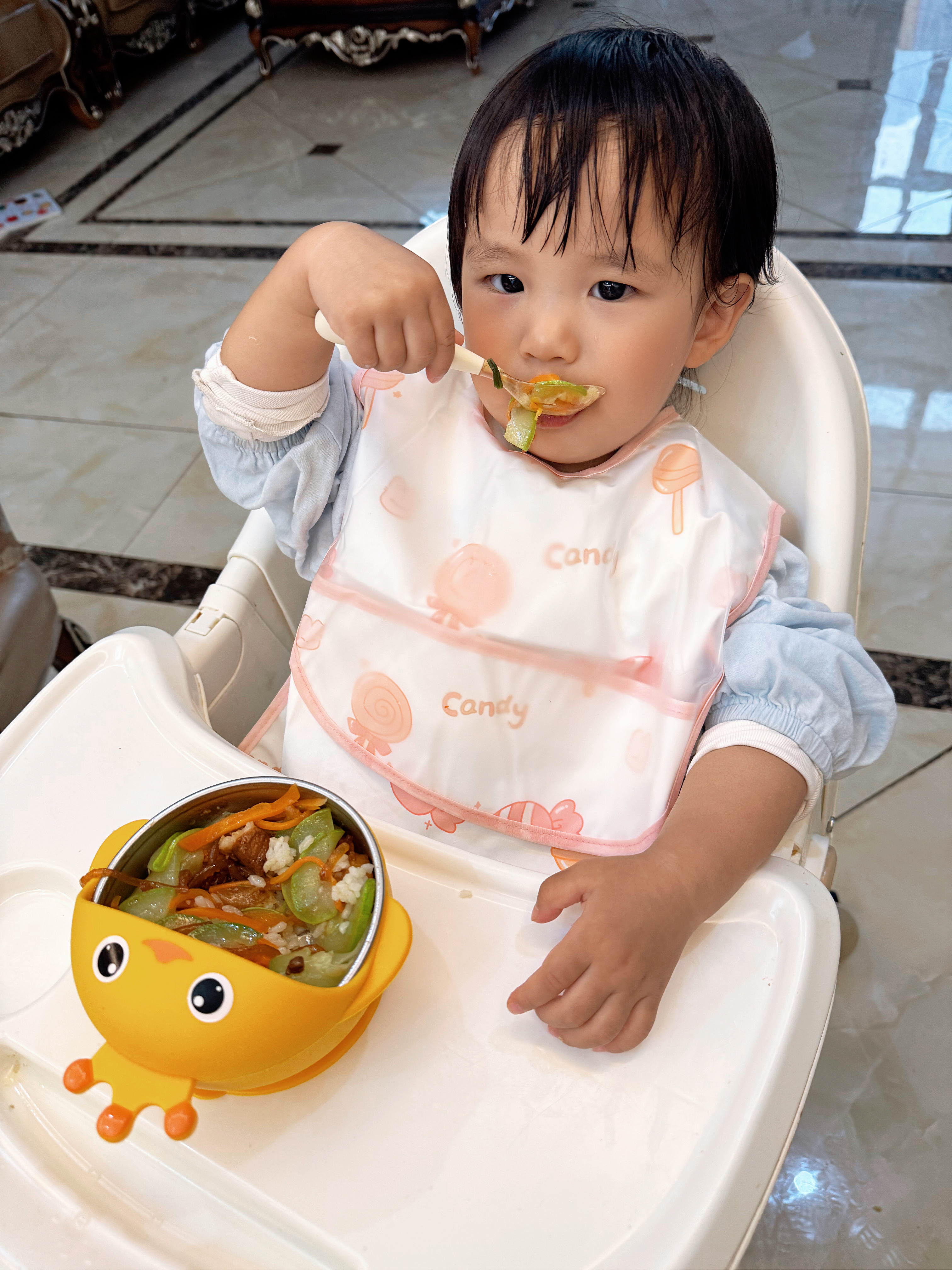 COOKSS宝宝罩衣吃饭围兜儿童围裙婴儿辅食男女宝宝饭兜防水防脏无袖夏款 实拍图